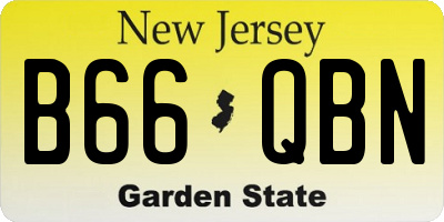 NJ license plate B66QBN