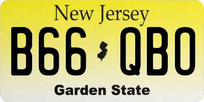 NJ license plate B66QBO