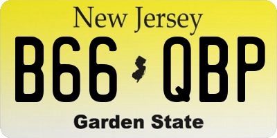 NJ license plate B66QBP