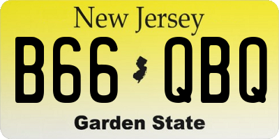 NJ license plate B66QBQ