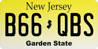 NJ license plate B66QBS