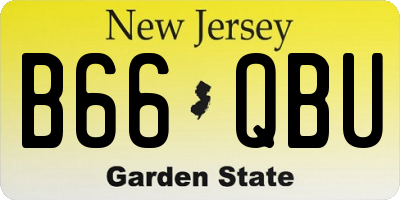 NJ license plate B66QBU