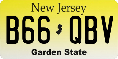 NJ license plate B66QBV