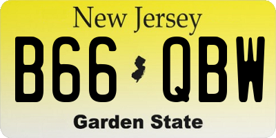 NJ license plate B66QBW