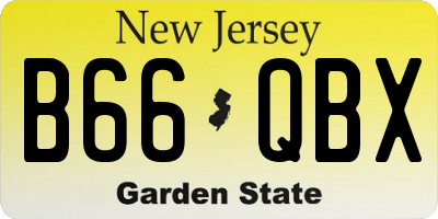NJ license plate B66QBX