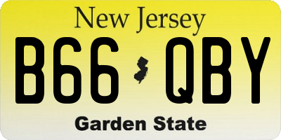 NJ license plate B66QBY
