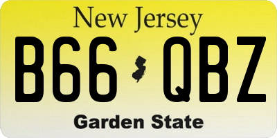 NJ license plate B66QBZ