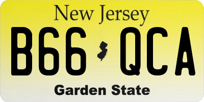 NJ license plate B66QCA