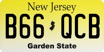 NJ license plate B66QCB