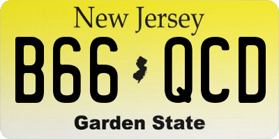 NJ license plate B66QCD