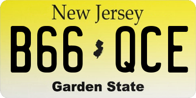 NJ license plate B66QCE