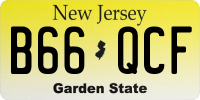 NJ license plate B66QCF