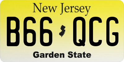 NJ license plate B66QCG