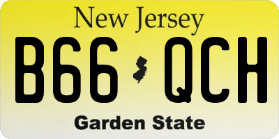 NJ license plate B66QCH