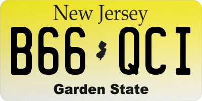 NJ license plate B66QCI
