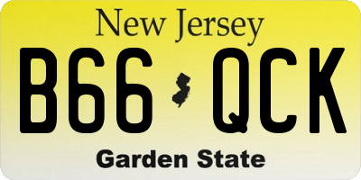 NJ license plate B66QCK