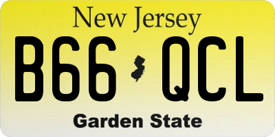 NJ license plate B66QCL