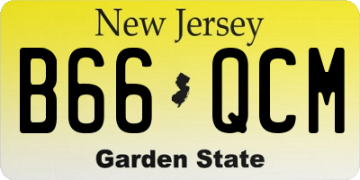 NJ license plate B66QCM