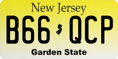 NJ license plate B66QCP