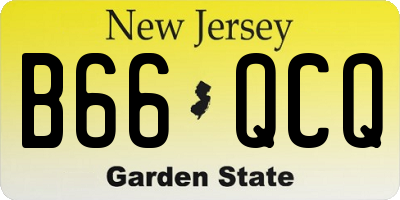 NJ license plate B66QCQ