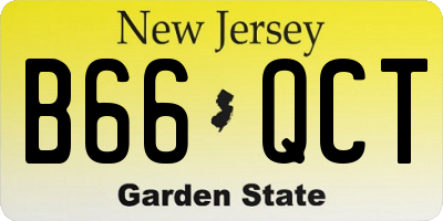 NJ license plate B66QCT