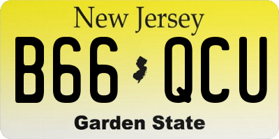 NJ license plate B66QCU