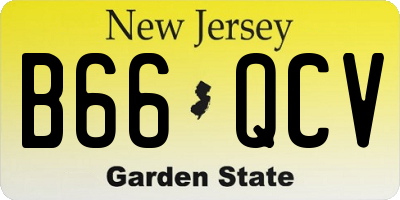 NJ license plate B66QCV