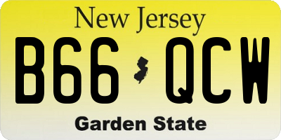 NJ license plate B66QCW
