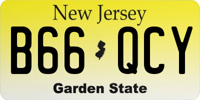 NJ license plate B66QCY