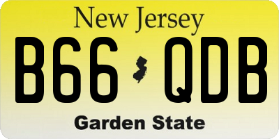 NJ license plate B66QDB