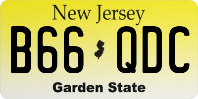 NJ license plate B66QDC