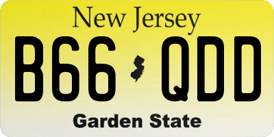 NJ license plate B66QDD
