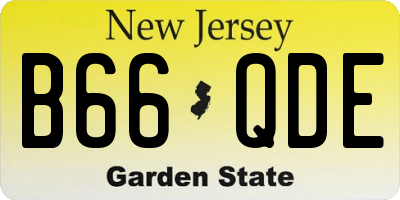 NJ license plate B66QDE
