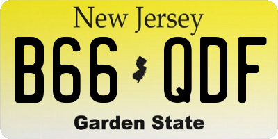 NJ license plate B66QDF