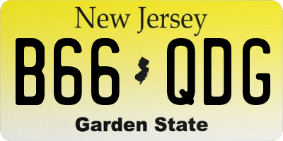 NJ license plate B66QDG