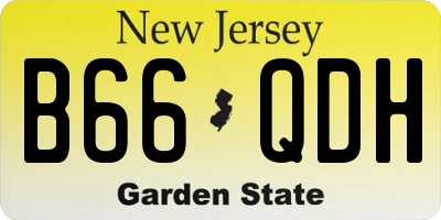 NJ license plate B66QDH