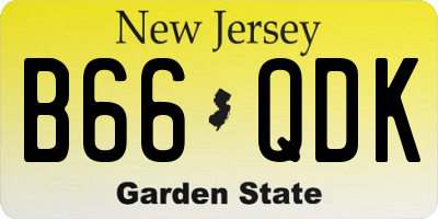 NJ license plate B66QDK