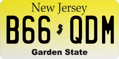 NJ license plate B66QDM