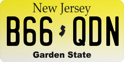 NJ license plate B66QDN