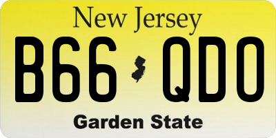 NJ license plate B66QDO