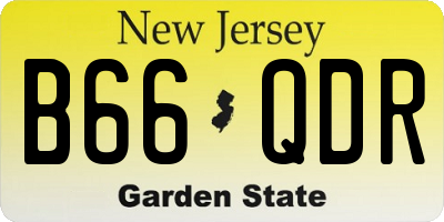 NJ license plate B66QDR