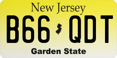 NJ license plate B66QDT