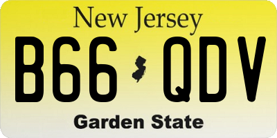 NJ license plate B66QDV