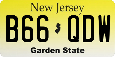 NJ license plate B66QDW