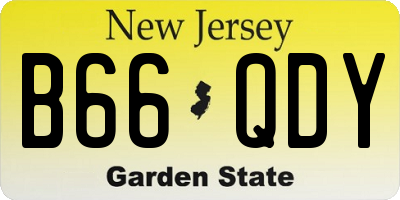 NJ license plate B66QDY