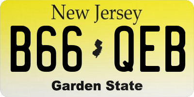 NJ license plate B66QEB
