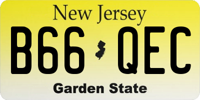 NJ license plate B66QEC