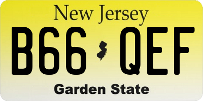 NJ license plate B66QEF