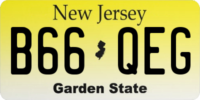 NJ license plate B66QEG