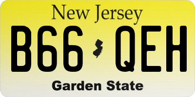NJ license plate B66QEH